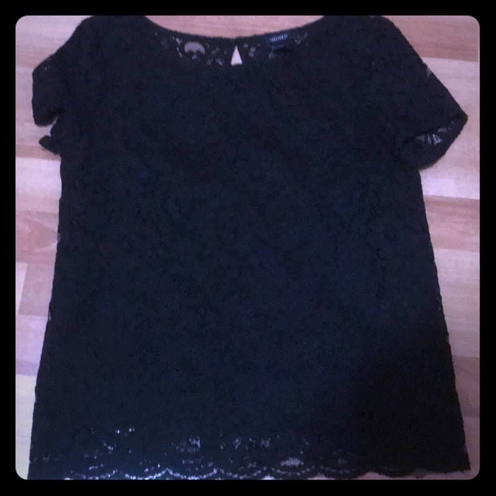 Black crotchet key-holed blouse size S